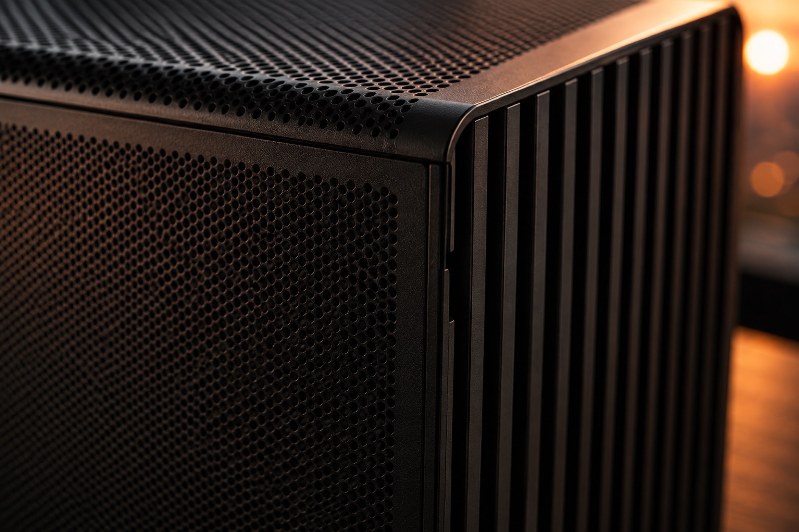 Nahaufnahme der CVOS-Hardware — perforiertes Gehäuse mit Kühlrippen